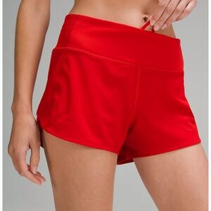 Red Lululemon Speed Up Mid-Rise Lined Short 4" Size 6
